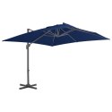 PARASOL WISZĄCY Z ALUMINIOWYM SŁUPKIEM 3X3 M BŁĘKIT LAZUR