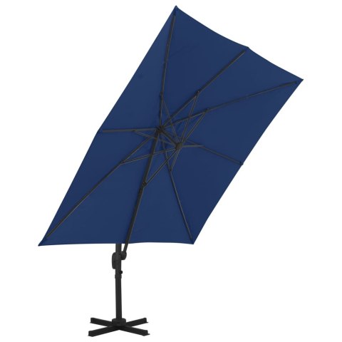 PARASOL WISZĄCY Z ALUMINIOWYM SŁUPKIEM 3X3 M BŁĘKIT LAZUR