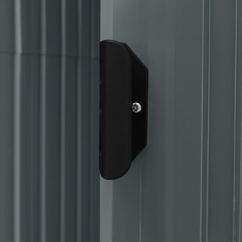 SZOPA OGRODOWA Z REGAŁEM SZARA 205X130X183CM ŻELAZNA