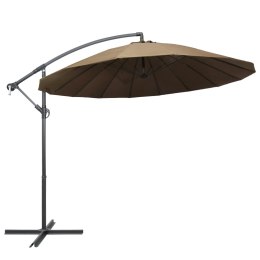 WISZĄCY PARASOL OGRODOWY TAUPE 3M SŁUPEK ALUMINIOWY