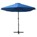 PARASOL OGRODOWY PODWÓJNY NA SŁUPKU ALUMINIOWYM 460X270CM NIEBIESKI