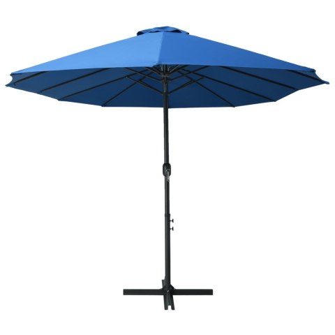 PARASOL OGRODOWY PODWÓJNY NA SŁUPKU ALUMINIOWYM 460X270CM NIEBIESKI