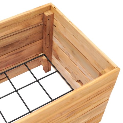 PODWYŻSZONA DONICA 50X40X38CM DREWNO TEKOWE Z RECYKLINGU I STAL