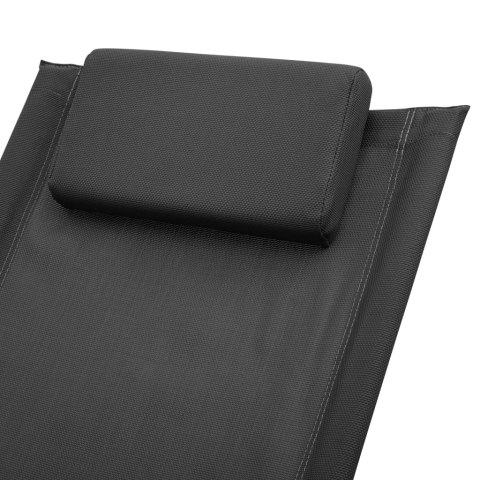 LEŻAK OGRODOWY DLA DZIECI STALOWY CZARNY