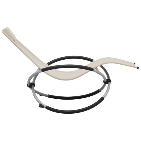 LEŻAK OGRODOWY DLA DZIECI STALOWY KREMOWY