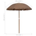 PARASOL NA STALOWYM SŁUPKU 180CM KOLOR TAUPE