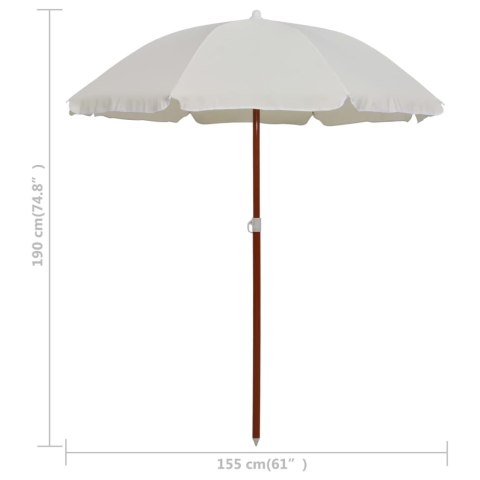 PARASOL NA STALOWYM SŁUPKU 180CM PIASKOWY