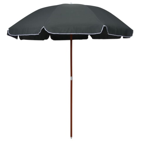 PARASOL NA STALOWYM SŁUPKU 240CM ANTRACYTOWY