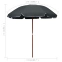 PARASOL NA STALOWYM SŁUPKU 240CM ANTRACYTOWY