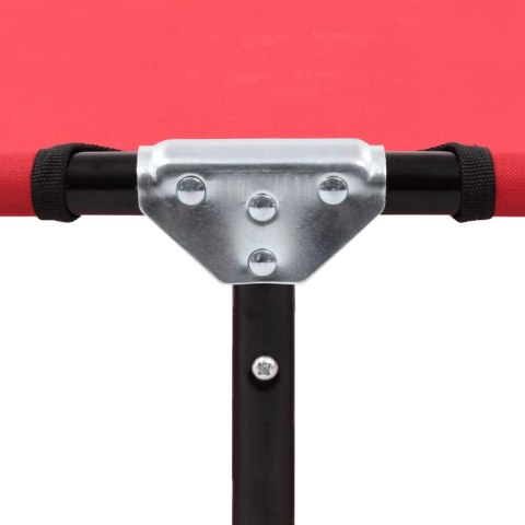 SKŁADANY LEŻAK OGRODOWY CZERWONY STAL