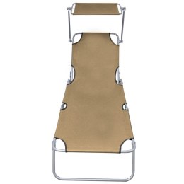 SKŁADANY LEŻAK Z ZADASZENIEM TAUPE ALUMINIUM