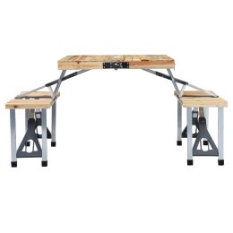 SKŁADANY STOLIK TURYSTYCZNY Z 4 SIEDZISKAMI STAL ALUMINIUM