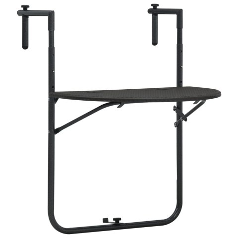 WISZĄCY STOLIK BALKONOWY BRĄZOWY 60X64X83,5CM PLASTIKOWY