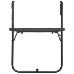 WISZĄCY STOLIK BALKONOWY BRĄZOWY 60X64X83,5CM PLASTIKOWY