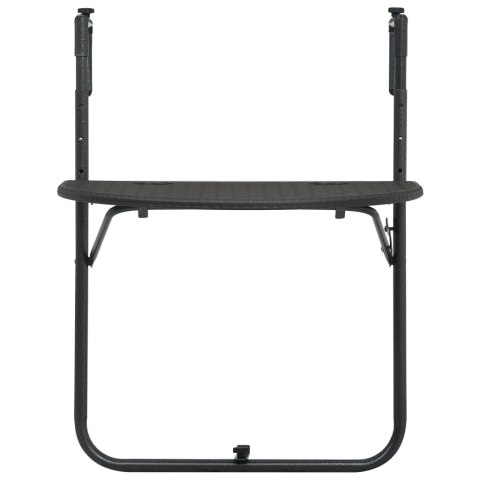 WISZĄCY STOLIK BALKONOWY BRĄZOWY 60X64X83,5CM PLASTIKOWY