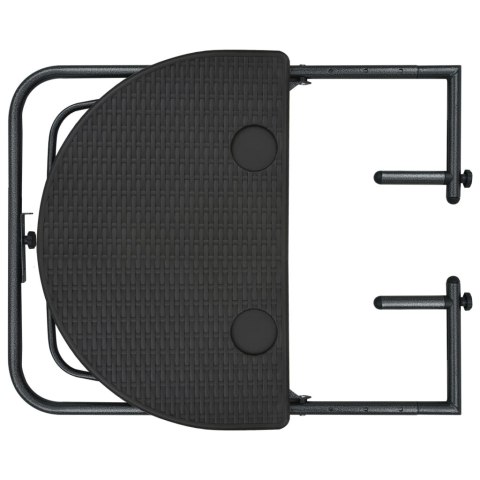 WISZĄCY STOLIK BALKONOWY BRĄZOWY 60X64X83,5CM PLASTIKOWY