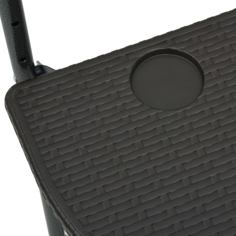 WISZĄCY STOLIK BALKONOWY BRĄZOWY 60X64X83,5CM PLASTIKOWY