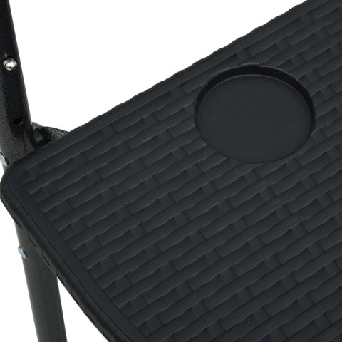 WISZĄCY STOLIK BALKONOWY CZARNY 60X64X83,5CM PLASTIKOWY