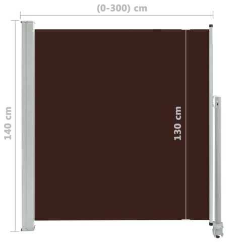 ZWIJANA MARKIZA BOCZNA NA PATIO 140X300CM BRĄZOWA