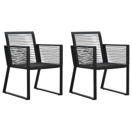 KRZESŁA OGRODOWE 2SZT CZARNE RATTAN DESIGN