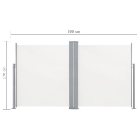 WYSUWANA MARKIZA BOCZNA NA TARAS DWUSTRONNA 170X600CM KREMOWA