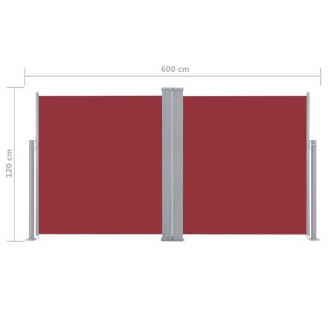 ZWIJANA MARKIZA BOCZNA CZERWONA 120X600CM