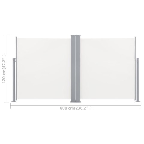 ZWIJANA MARKIZA BOCZNA KREMOWA 120X600CM