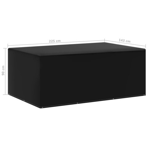 POKROWIEC NA MEBLE OGRODOWE 7 OCZEK 143X225X90CM