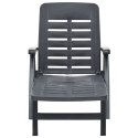 SKŁADANY LEŻAK OGRODOWY PLASTIKOWY ANTRACYTOWY