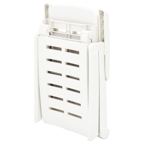 SKŁADANY LEŻAK OGRODOWY PLASTIKOWY BIAŁY