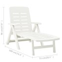 SKŁADANY LEŻAK OGRODOWY PLASTIKOWY BIAŁY