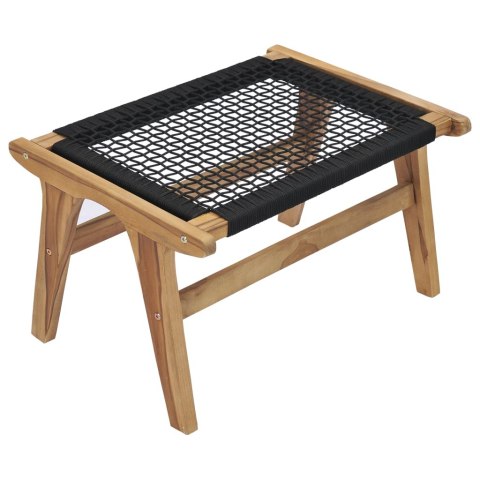 KRZESŁO Z PODNÓŻKIEM DREWNO TEKOWE I SZNUREK