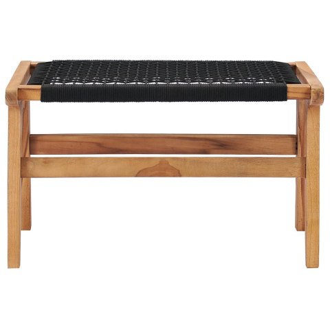 KRZESŁO Z PODNÓŻKIEM DREWNO TEKOWE I SZNUREK