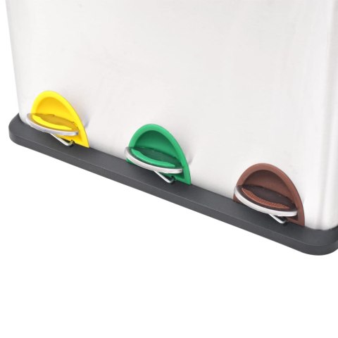 KOSZ DO SEGREGACJI ŚMIECI Z PEDAŁEM STAL NIERDZEWNA 24L