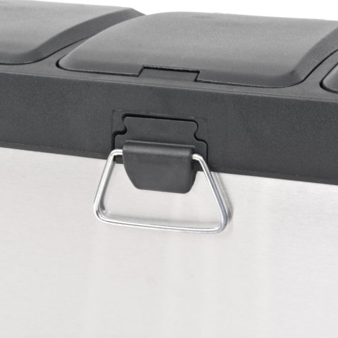 KOSZ DO SEGREGACJI ŚMIECI Z PEDAŁEM STAL NIERDZEWNA 24L