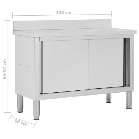 STÓŁ ROBOCZY PRZESUWNE DRZWI 120X50X(95-97)CM STAL
