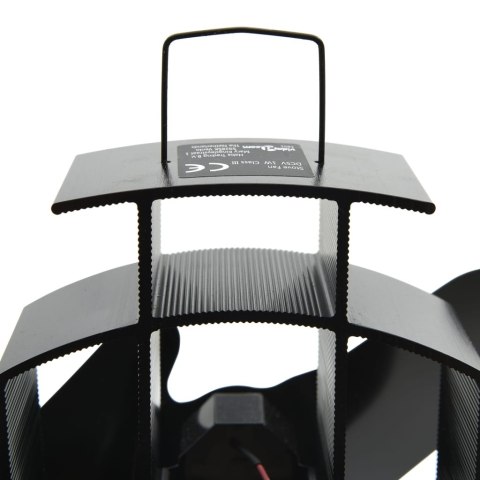 ZASILANY CIEPŁEM WENTYLATOR KOMINKOWY 2 ŁOPATKI CZARNY