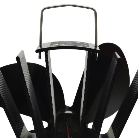 ZASILANY CIEPŁEM WENTYLATOR KOMINKOWY 4 ŁOPATKI CZARNY