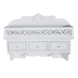 PÓŁKA ŚCIENNA Z TRZEMA SZUFLADAMI I DWOMA WIESZAKAMI