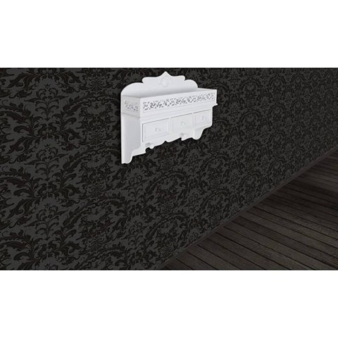 PÓŁKA ŚCIENNA Z TRZEMA SZUFLADAMI I DWOMA WIESZAKAMI