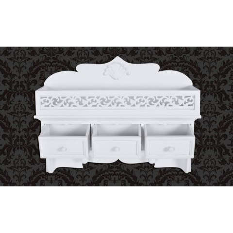 PÓŁKA ŚCIENNA Z TRZEMA SZUFLADAMI I DWOMA WIESZAKAMI