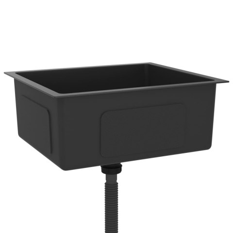 RĘCZNIE ROBIONY ZLEW KUCHENNY CZARNY STAL NIERDZEWNA