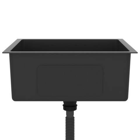 RĘCZNIE ROBIONY ZLEW KUCHENNY CZARNY STAL NIERDZEWNA