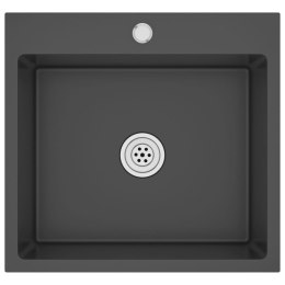 RĘCZNIE ROBIONY ZLEW KUCHENNY CZARNY STAL NIERDZEWNA