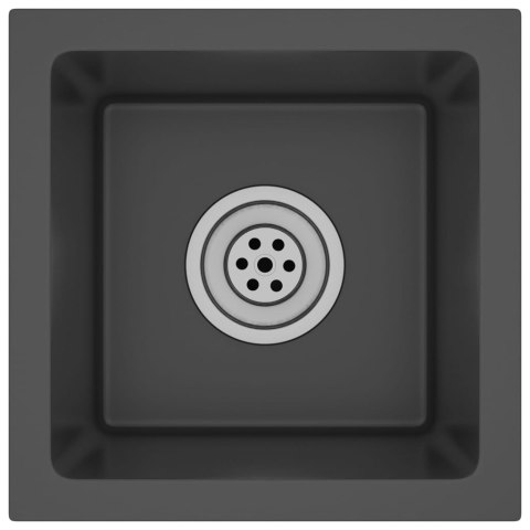 RĘCZNIE ROBIONY ZLEWOZMYWAK CZARNY STAL NIERDZEWNA