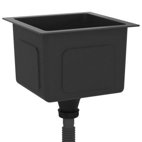 RĘCZNIE ROBIONY ZLEWOZMYWAK CZARNY STAL NIERDZEWNA