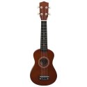 UKULELE SOPRANOWE Z POKROWCEM DLA DZIECI CIEMNE DREWNO 21"