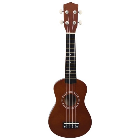 UKULELE SOPRANOWE Z POKROWCEM DLA DZIECI CIEMNE DREWNO 21"