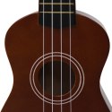 UKULELE SOPRANOWE Z POKROWCEM DLA DZIECI CIEMNE DREWNO 21"