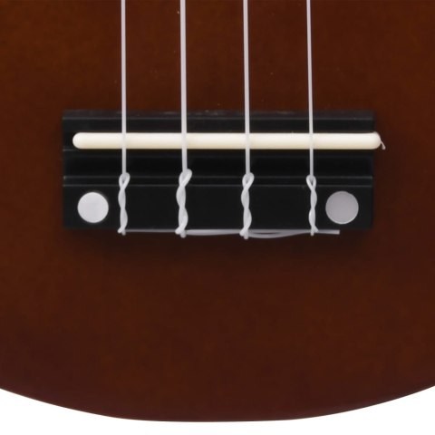 UKULELE SOPRANOWE Z POKROWCEM DLA DZIECI CIEMNE DREWNO 21"